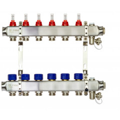 Коллекторная группа SSM-6RF set 6 контуров 1'X3/4' с расходомерами и кронштейнами
