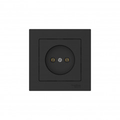 ATLASDESIGN РОЗЕТКА без заземления, 16А, в сборе, быстрозажимные клеммы, КАРБОН