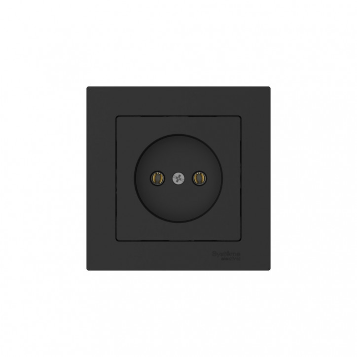 ATLASDESIGN РОЗЕТКА без заземления, 16А, в сборе, быстрозажимные клеммы, КАРБОН