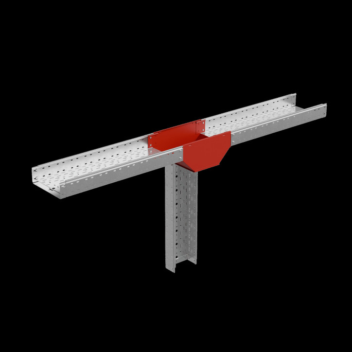 Т-ответвитель переходник 80х600-300 мм верт. c разворотом трассы на 90 гр. ПЛЮС (нижняя часть меньше исходной) HD Т-ответвитель переходник 80х600-300 мм верт. c разворотом трассы на 90 гр. ПЛЮС (нижняя часть меньше исходной) HD