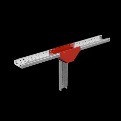 Т-ответвитель переходник 50х600-400 мм верт. c разворотом трассы на 90 гр. ПЛЮС (нижняя часть меньше исходной) HD