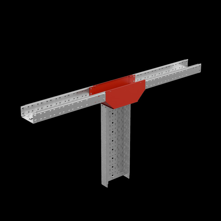 Т-ответвитель переходник 100х150-200 мм верт. c разворотом трассы на 90 гр. ПЛЮС (нижняя часть больше исходной) HD