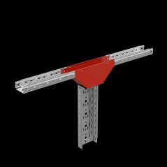 Т-ответвитель переходник 50х100-500 мм верт. c разворотом трассы на 90 гр. ПЛЮС (нижняя часть больше исходной) INOX304