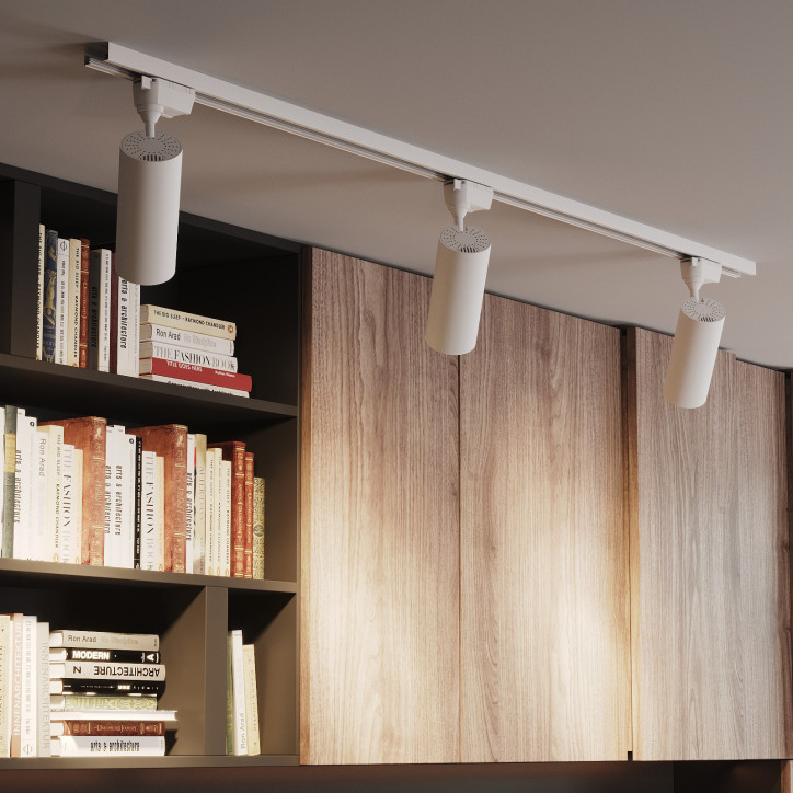 Светильник светодиодный трековый на шинопровод ДПО 32 Вт 2940 лм 4000К AC 220В Белый IP20 D160х216мм Светильник светодиодный трековый на шинопровод ДПО 32 Вт 2940 лм 4000К AC 220В Белый IP20 D160х216мм