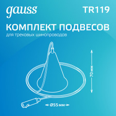 Комплект подвесов для трековых шинопроводов Черный 1шт Track Gauss