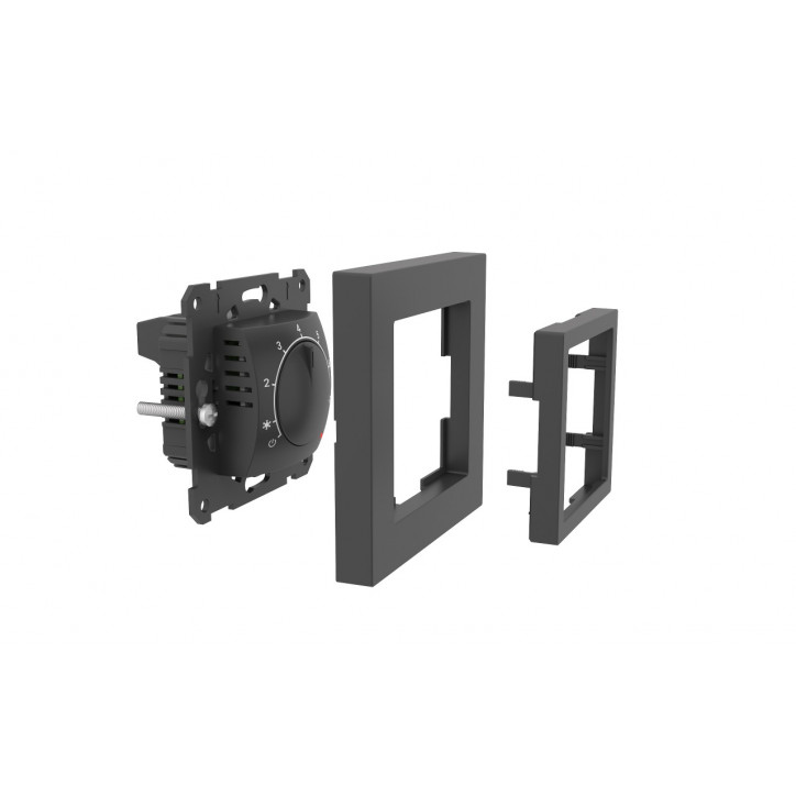 Терморегулятор с датчиком пола Ридан Twist черный 16А Терморегулятор с датчиком пола Ридан Twist черный 16А