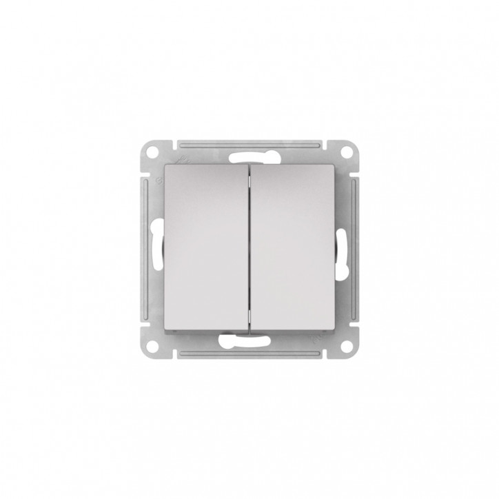 ATLASDESIGN AQUA 2-клавишный ВЫКЛЮЧАТЕЛЬ IP44, с х.5, 10АХ, быстрозажимные клеммы, АЛЮМИНИЙ