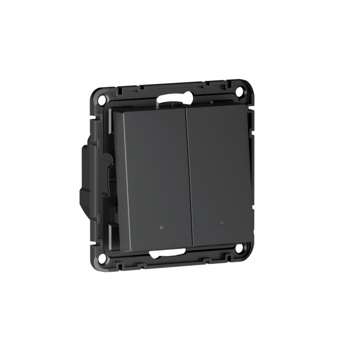 ATLASDESIGN SMART 2-кл. ВЫКЛЮЧАТЕЛЬ с подсв., Zigbee, сх.5, L+N, 10А, мех., КАРБОН ATLASDESIGN SMART 2-кл. ВЫКЛЮЧАТЕЛЬ с подсв., Zigbee, сх.5, L+N, 10А, мех., КАРБОН