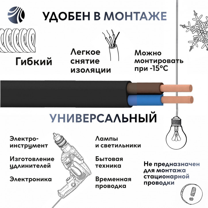 ШВВП 2х0,75 черный ШВВП 2х0,75 черный