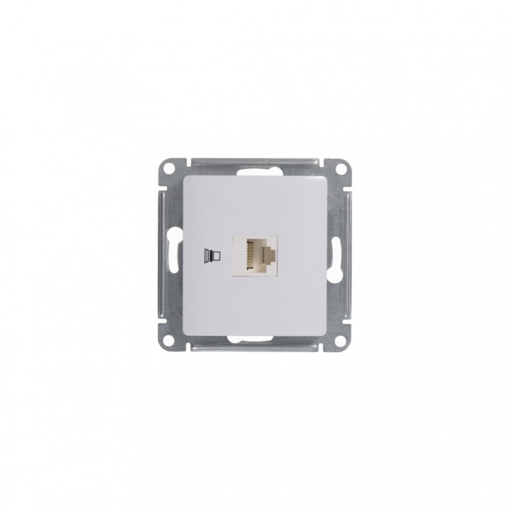 GLOSSA Розетка компьютерная RJ45 категория 5е в рамку белая