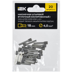 Наконечник НШВИ 4,0-18 серый (20шт/упак) IEK