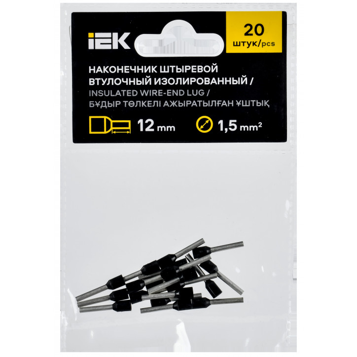 Наконечник НШВИ 1,5-12 черный (20шт/упак) IEK Наконечник НШВИ 1,5-12 черный (20шт/упак) IEK
