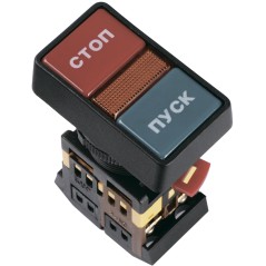 Кнопка PPBB-30N Пуск-Стоп с подсветкой неон 1з+1р 240В