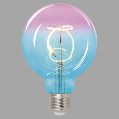 Лампа светодиодная SOHO LED-SF01-4W/SOHO/E27/CW BLUE/WINE GLS77TR Синяя/винная колба. Спиральный филамент.