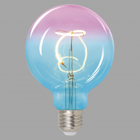 Лампа светодиодная SOHO LED-SF01-4W/SOHO/E27/CW BLUE/WINE GLS77TR Синяя/винная колба. Спиральный филамент.