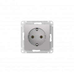 ATLASDESIGN РОЗЕТКА с заземлением, 16А, быстрозажимные клеммы, АЛЮМИНИЙ