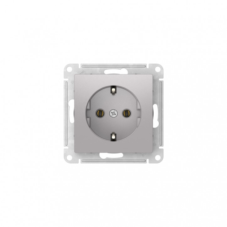 ATLASDESIGN РОЗЕТКА с заземлением, 16А, быстрозажимные клеммы, АЛЮМИНИЙ