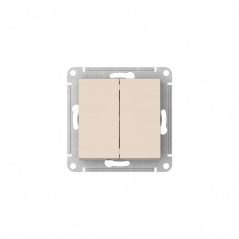 ATLASDESIGN 2-клавишный ПЕРЕКЛЮЧАТЕЛЬ, сх.6/2, 10АХ, быстрозажимные клеммы, БЕЖЕВЫЙ