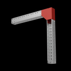 Угол верт. внеш. L 100х100 мм с разворотом трассы на 90 гр. ПЛЮС INOX304