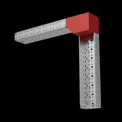 Угол верт. внеш. L 100х200 мм с разворотом трассы на 90 гр. ПЛЮС INOX304