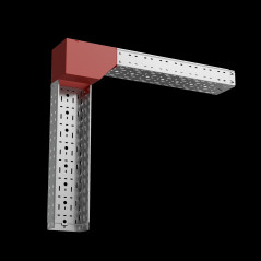 Угол верт. внеш. R 80х500 мм с разворотом трассы на 90 гр. ПЛЮС INOX304
