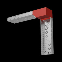 Угол верт. внеш. L 100х300 мм с разворотом трассы на 90 гр. ПЛЮС INOX304