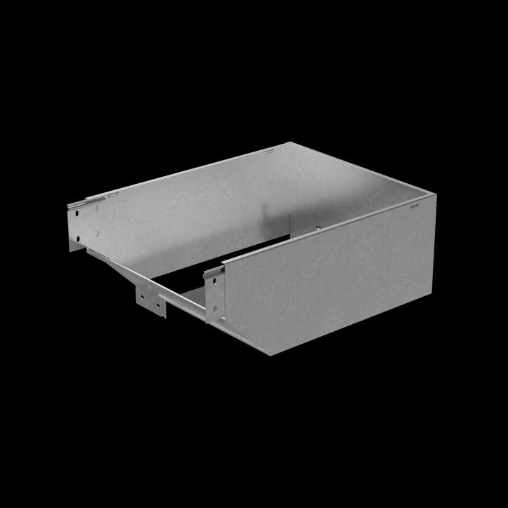 Угол верт. внеш. L 100х400 мм с разворотом трассы на 90 гр. ПЛЮС INOX304