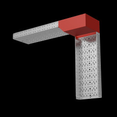 Угол верт. внеш. L 100х400 мм с разворотом трассы на 90 гр. ПЛЮС INOX304
