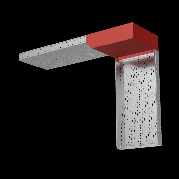 Угол верт. внеш. L 100х600 мм с разворотом трассы на 90 гр. ПЛЮС INOX304 Угол верт. внеш. L 100х600 мм с разворотом трассы на 90 гр. ПЛЮС INOX304
