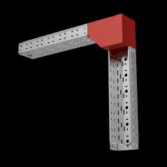 Угол верт. внеш. L 80х150 мм с разворотом трассы на 90 гр. ПЛЮС INOX304