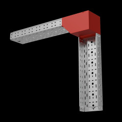 Угол верт. внеш. L 80х200 мм с разворотом трассы на 90 гр. ПЛЮС INOX304