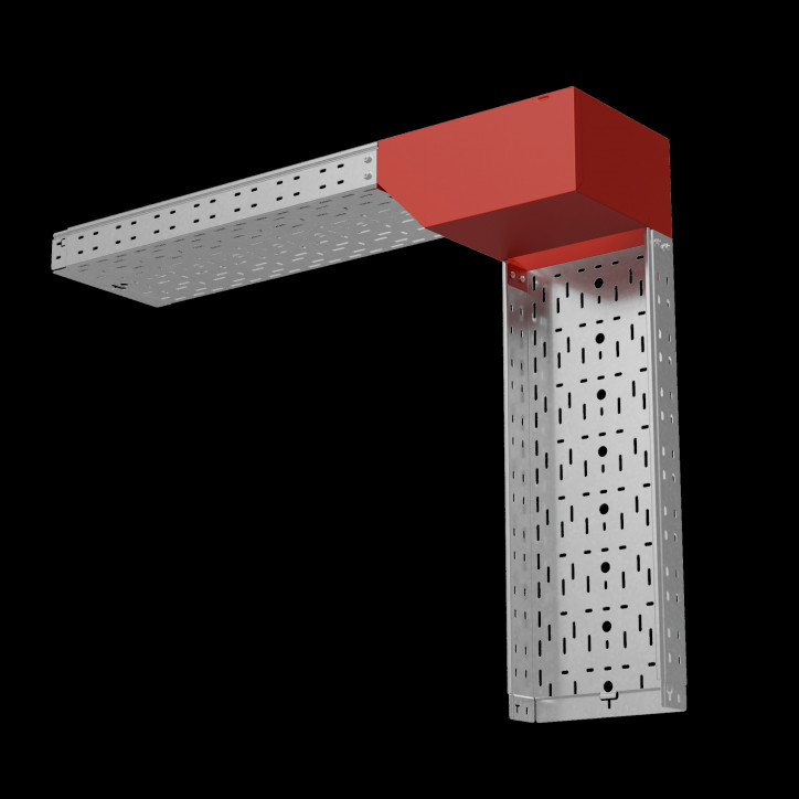 Угол верт. внеш. L 80х300 мм с разворотом трассы на 90 гр. ПЛЮС INOX304 Угол верт. внеш. L 80х300 мм с разворотом трассы на 90 гр. ПЛЮС INOX304