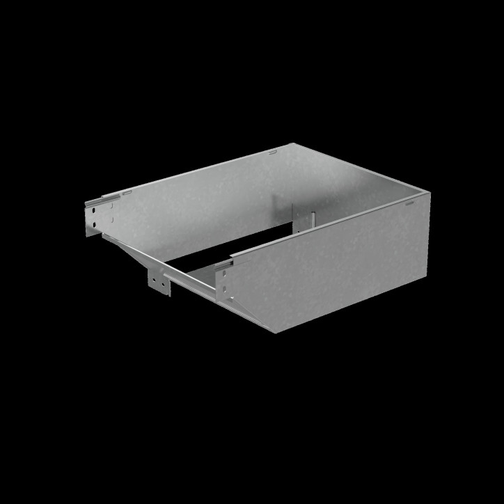 Угол верт. внеш. L 80х400 мм с разворотом трассы на 90 гр. ПЛЮС INOX304 Угол верт. внеш. L 80х400 мм с разворотом трассы на 90 гр. ПЛЮС INOX304