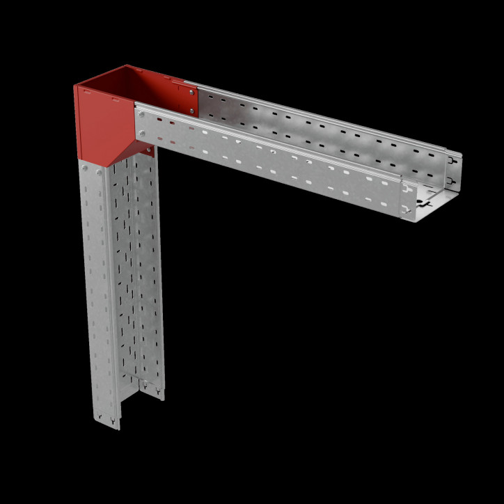 Угол внеш. верт. 80х200 мм с разворотом трассы на 180 гр. ПЛЮС INOX304
