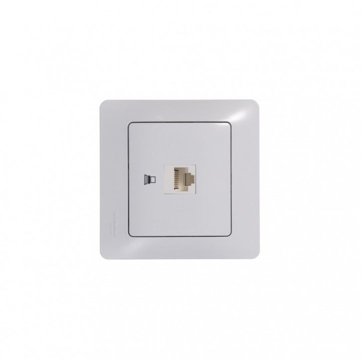 GLOSSA Розетка компьютерная RJ45 категория 5е в рамку белая