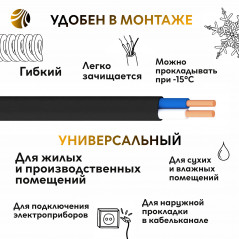 Кабель силовой ВВГпНГ(А) 2х1.5 5м
