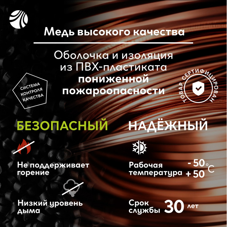 Кабель силовой ВВГнг-LS 3х2.5(А)