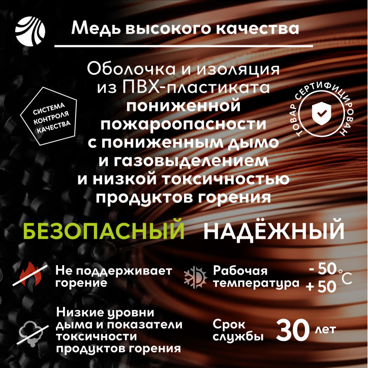Кабель силовой ВВГнг(А)-LSLTx 3х6 Кабель силовой ВВГнг(А)-LSLTx 3х6