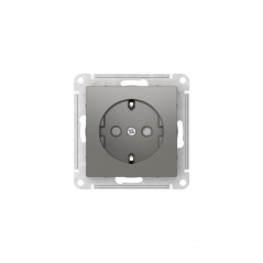 ATLASDESIGN РОЗЕТКА с заземлением со шторками, 16А, быстрозажимные клеммы, СТАЛЬ