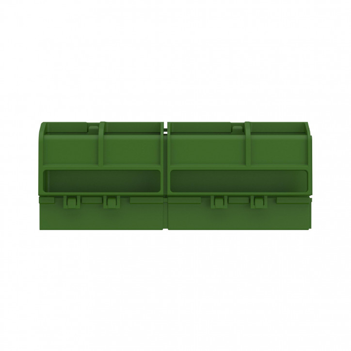 Шинный держатель FRAME 162мм (4 сегмента, до 20 полюсов), зеленый (для всех щитов) Шинный держатель FRAME 162мм (4 сегмента, до 20 полюсов), зеленый (для всех щитов)