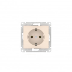 GLOSSA РОЗЕТКА с заземлением, 16А, быстрозажимные клеммы, БЕЖЕВЫЙ