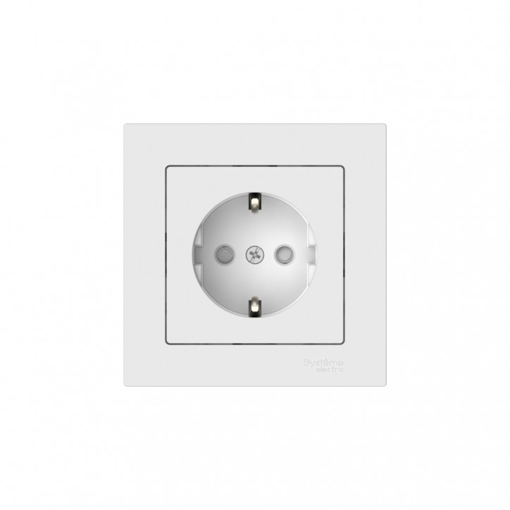 ATLASDESIGN РОЗЕТКА с заземлением со шторками, 16А, в сборе, быстрозажимные клеммы, БЕЛЫЙ ATLASDESIGN РОЗЕТКА с заземлением со шторками, 16А, в сборе, быстрозажимные клеммы, БЕЛЫЙ