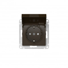 ATLASDESIGN РОЗЕТКА с заземлением со шторкой с крышкой, 16А,IP20, быстрозажимные клеммы, МОККО
