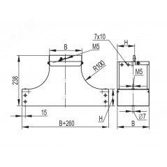 Ответвитель Т-образный вверх (плоский) TSS 300/80 в комплекте с крепежными элементами и соединительными пластинами