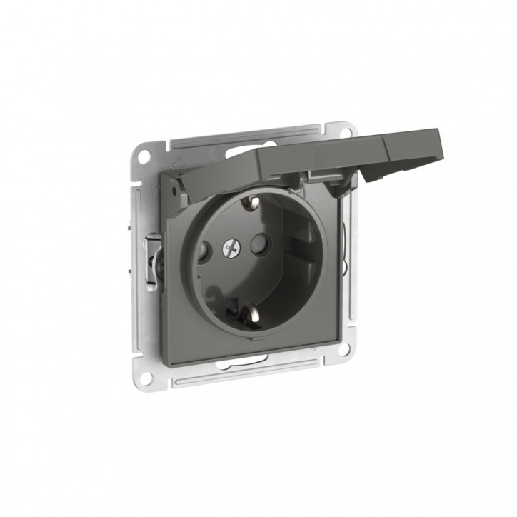 ATLASDESIGN РОЗЕТКА с заземл. со шторк. с крышкой,16А,IP20, быстрозажимные клеммы, СТАЛЬ ATLASDESIGN РОЗЕТКА с заземл. со шторк. с крышкой,16А,IP20, быстрозажимные клеммы, СТАЛЬ