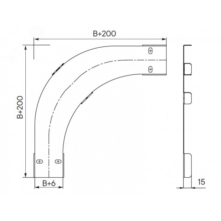 Крышка на угол горизонтальный 90 градусов 50, 1,5 мм, цинк-ламель, в комплекте с крепежными элементами необходимыми для монтажа