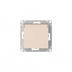 ATLASDESIGN РОЗЕТКА с заземлением со штораками с крышкой, 16А,IP20,мех., быстрозажимные клеммы, БЕЖЕВЫЙ