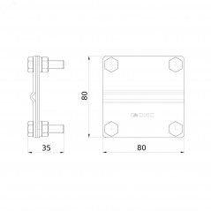 Соединитель пруток - полоса, 80х80 мм