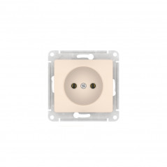 GLOSSA РОЗЕТКА без заземления, 16А, быстрозажимные клеммы, БЕЖЕВЫЙ