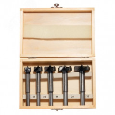 Набор сверл Форстнера (петельных) по дереву, 10-15-20-25-35 х 73 мм, 5 шт, цилиндрический хвостовик